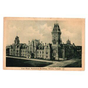 Vintage Postcard East Block Parliament Buildings Ottawa Canada Sent 1929 2 Cent